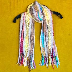 Pastel and Cream Knit Scarf for Sale